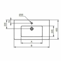 Lavoar pentru mobilier Ideal Standard, Eurovit 80, alb